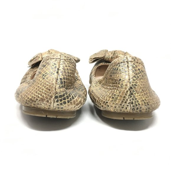 Prada Ballet Flats Shoes Size 40/10 US Gold Snake - Picture 8 of 10